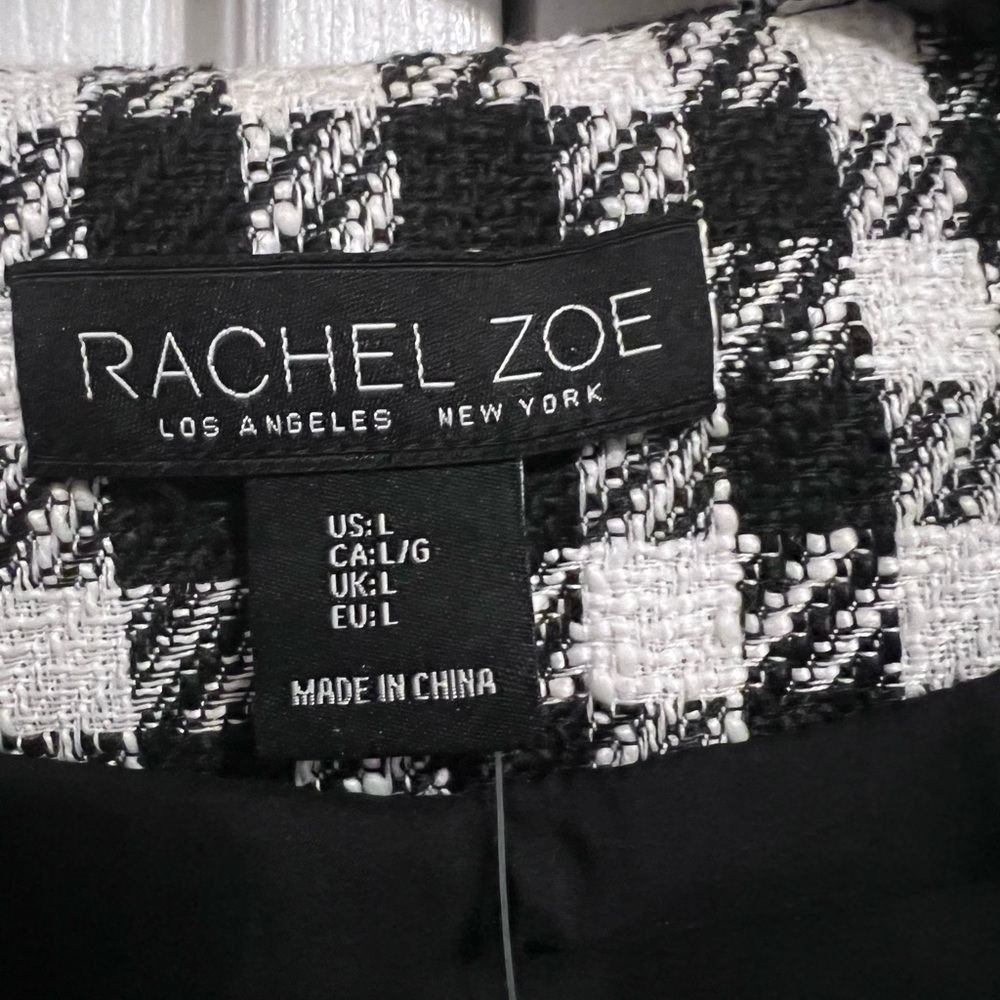 Rachel Zoe Plaid Cropped Blazer Women's Size L Academia Preppy. NWT - Picture 3 of 9
